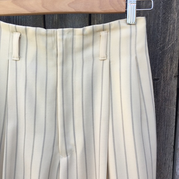 Ralph Lauren Blue Label Vintage Y2K High Rise Striped Wide Leg Pants Cream Blue - Picture 5 of 16